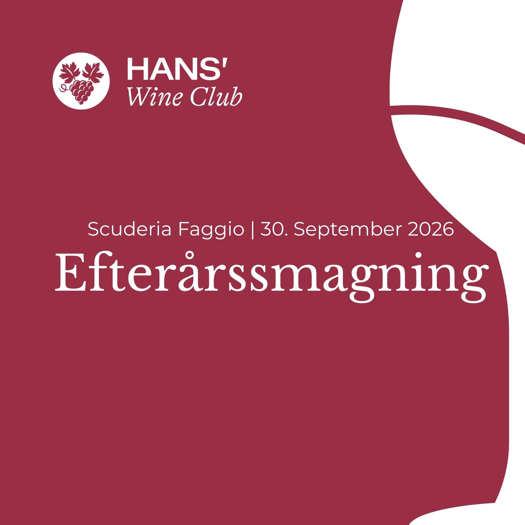 Efterårssmagning | 30 september 2026 | Scuderia Faggio
